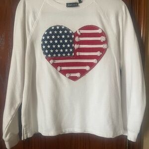 Women's White Sweater with Heart Design